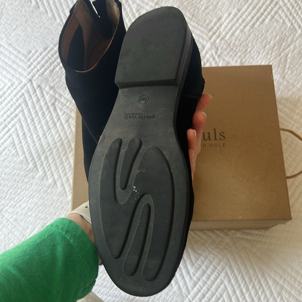 Emma Bootie Black Suede Ankle Boots - Picture 11 of 12